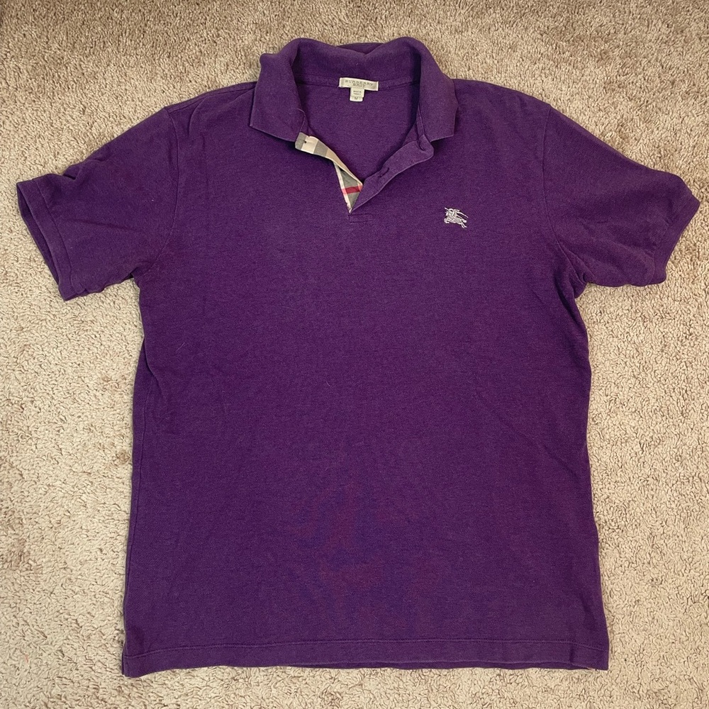 Mens Burberry Brit Purple Polo
